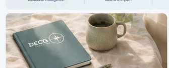 A journal and coffee prepared for reflection